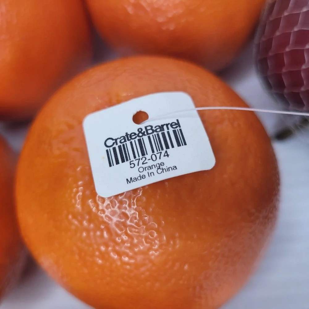 Pottery Barn Crate & Barrel Fake Fruit Oranges Plums & Tomatoes NEW Old Stock